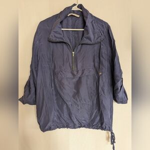 Women's Medium Navy Blue 100% Silk Pullover Top Custommade Travel Breathable